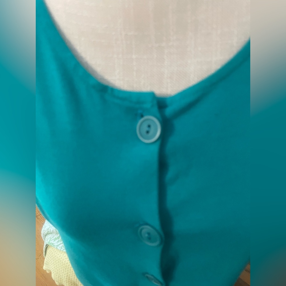 Turquoise Vintage Top with Shoulder Tops - Picture 6 of 9